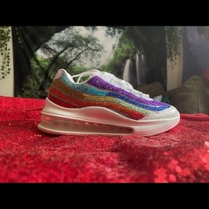 Completely Hand stoned SHEIN white shoes. Pre order your very own pair today!